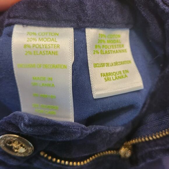 Lilly Pulitzer Adie Shorts – Navy Velvet w/ Gold Pineapples – Sz 00 - Picture 10 of 11